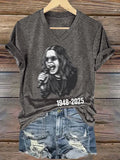 Women's casual short-sleeved V-neck T-shirt