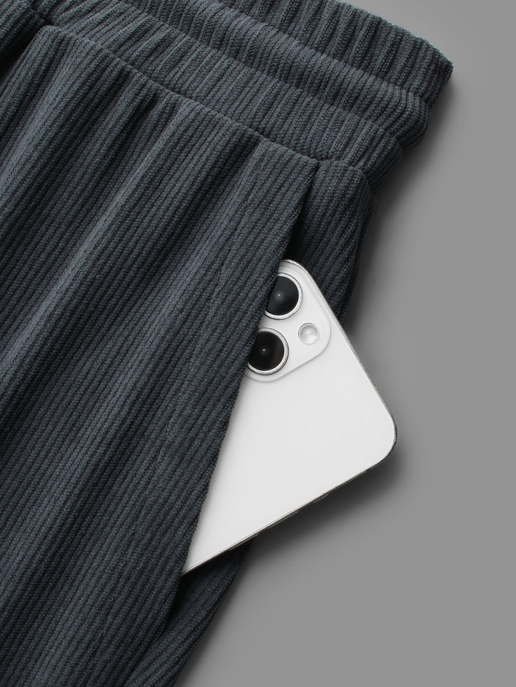 Plain Drawstring Slant Pocket Roll Hem Pants