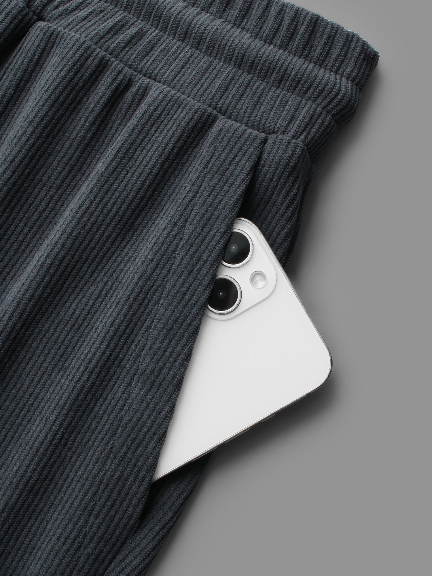 Plain Drawstring Slant Pocket Roll Hem Pants