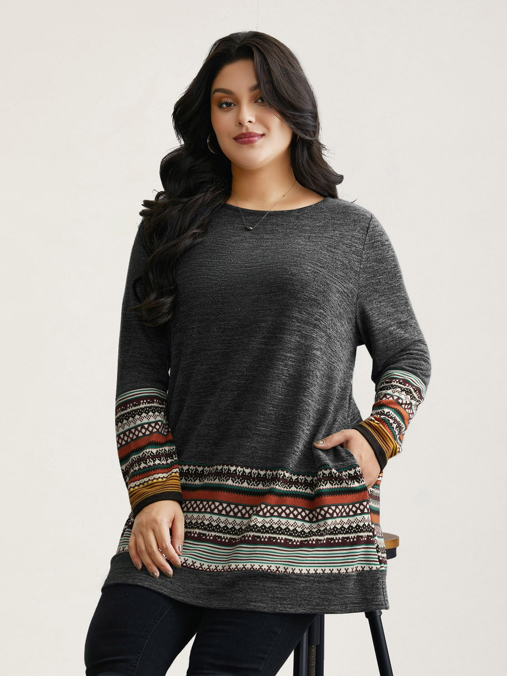 Tunic Boho Print Pocket T-shirt