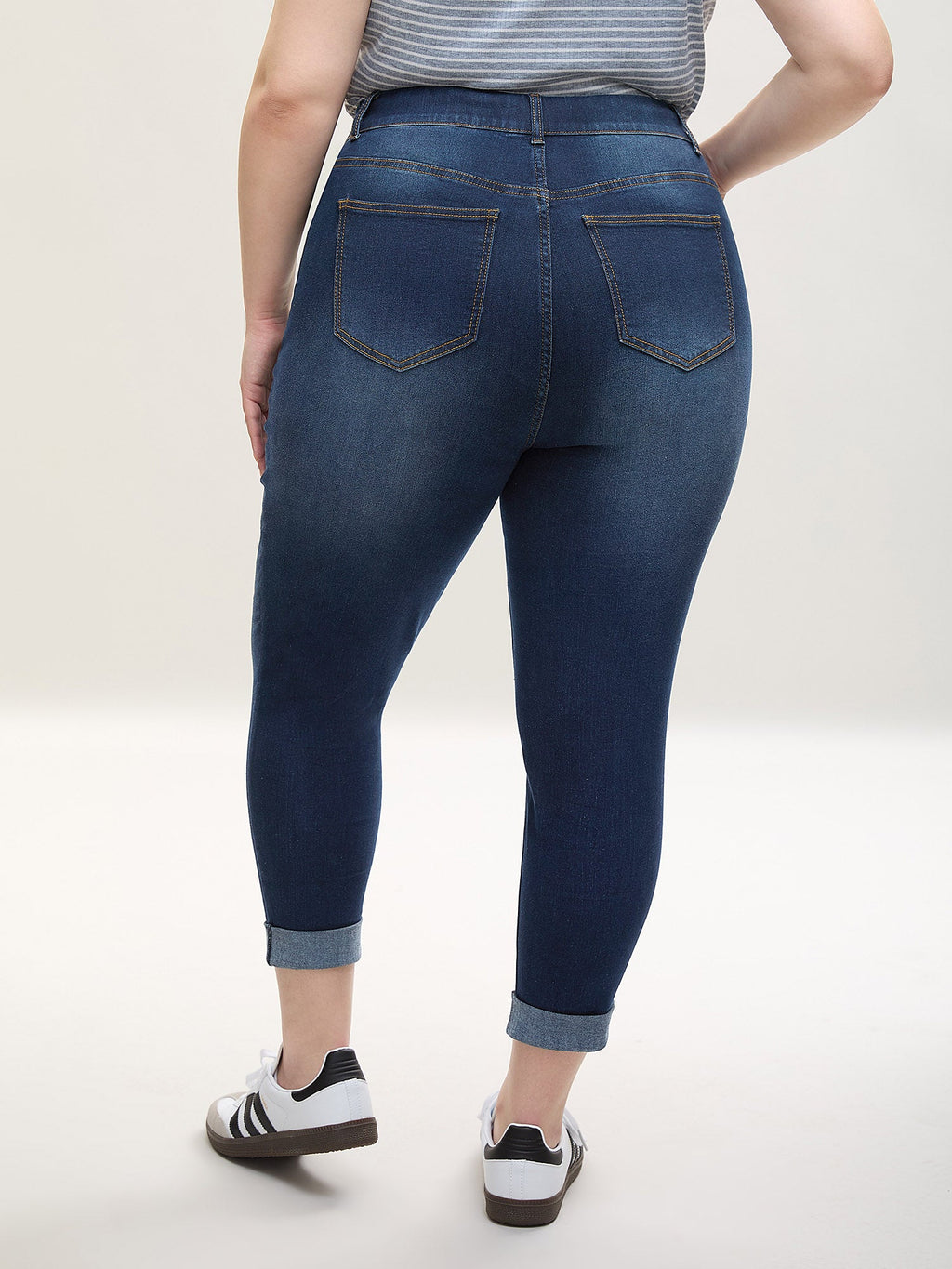 Rolled Hem Cropped Skinny-Fit Jeans