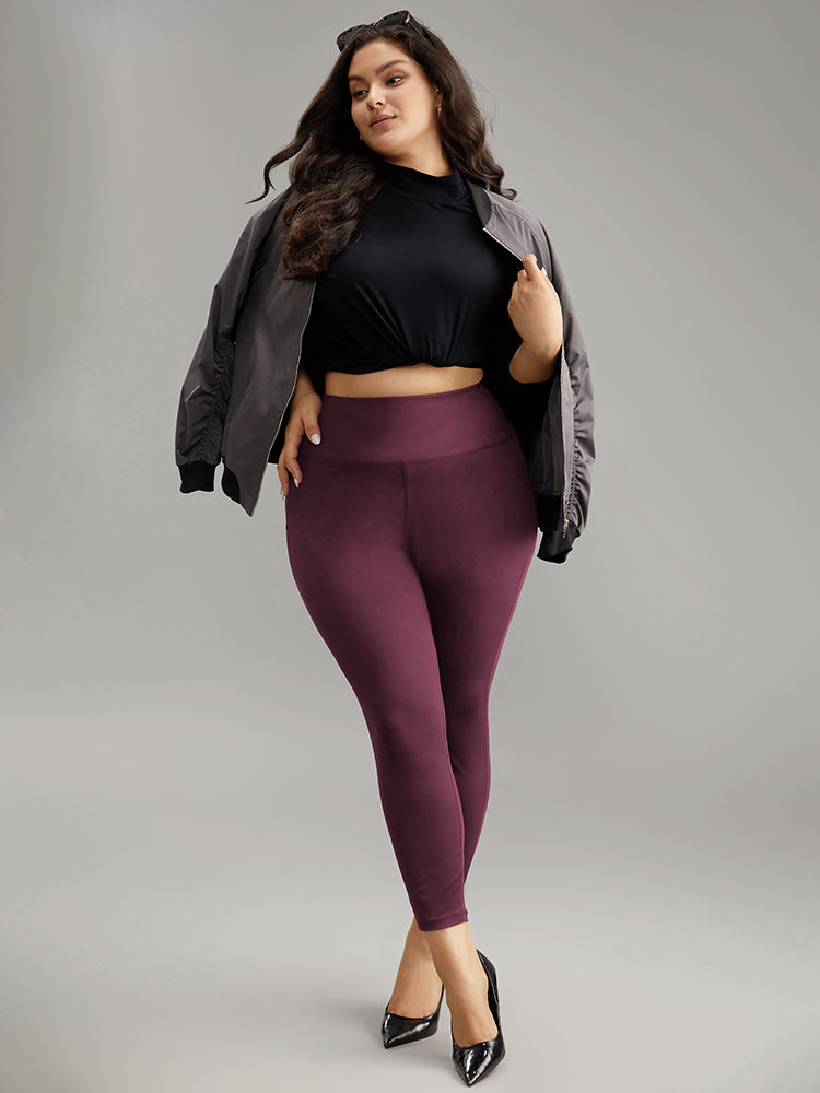 Solid Butt Lifting Wideband Waist Leggings