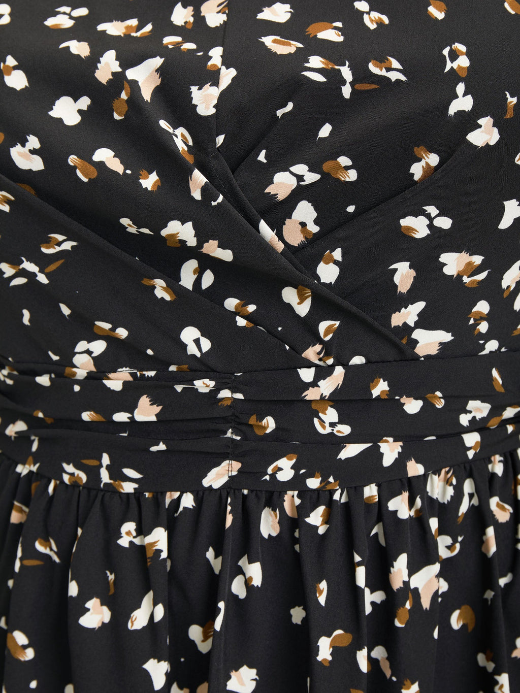 Allover Print Pocket Flutter Crossover Ruched Tank Dress