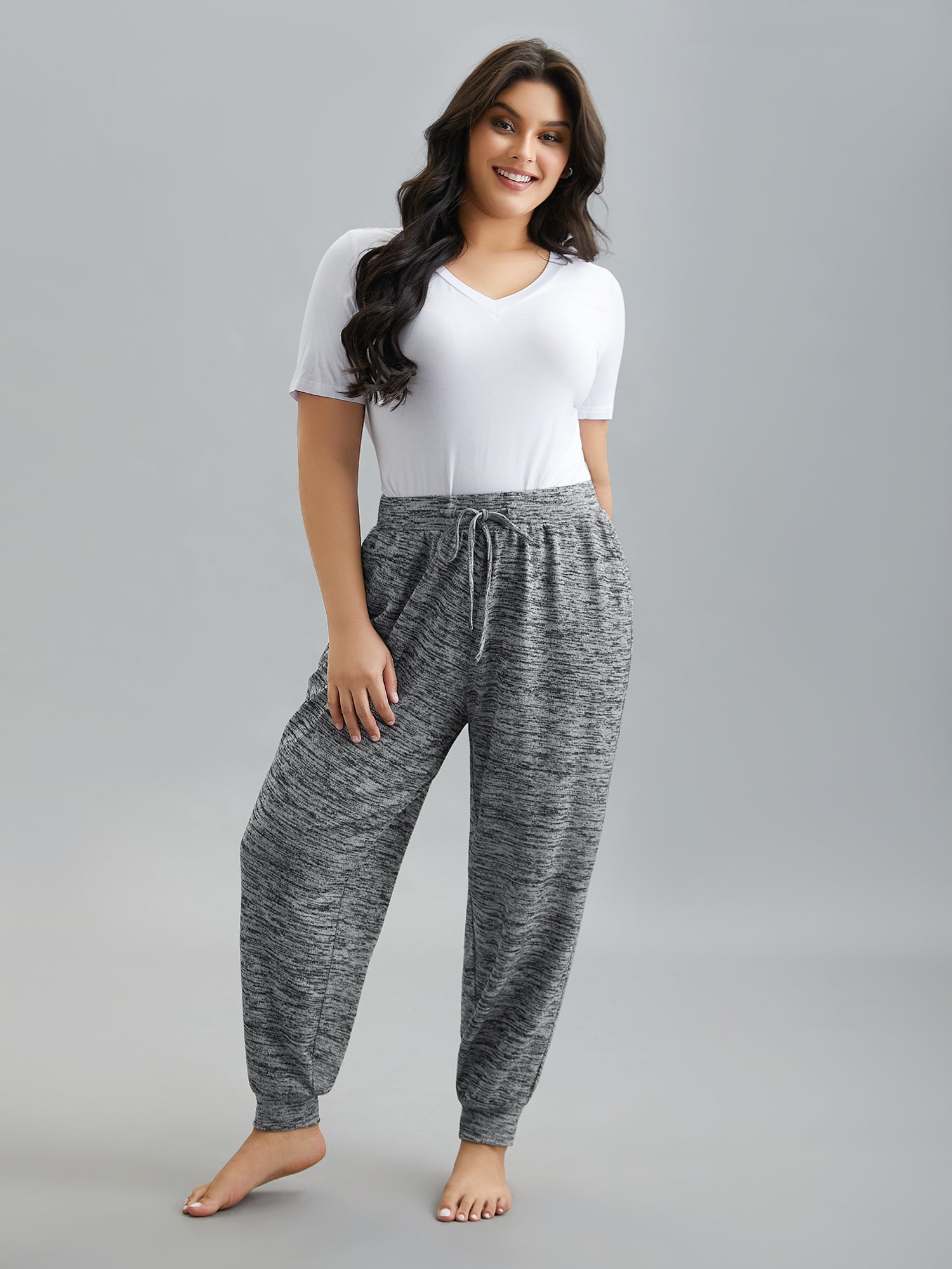 Plain Heather Drawstring Lounge Bottoms