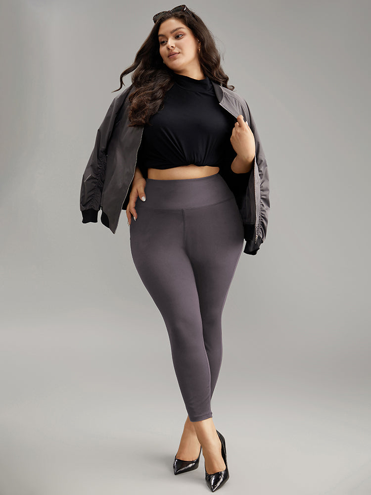 Solid Butt Lifting Wideband Waist Leggings