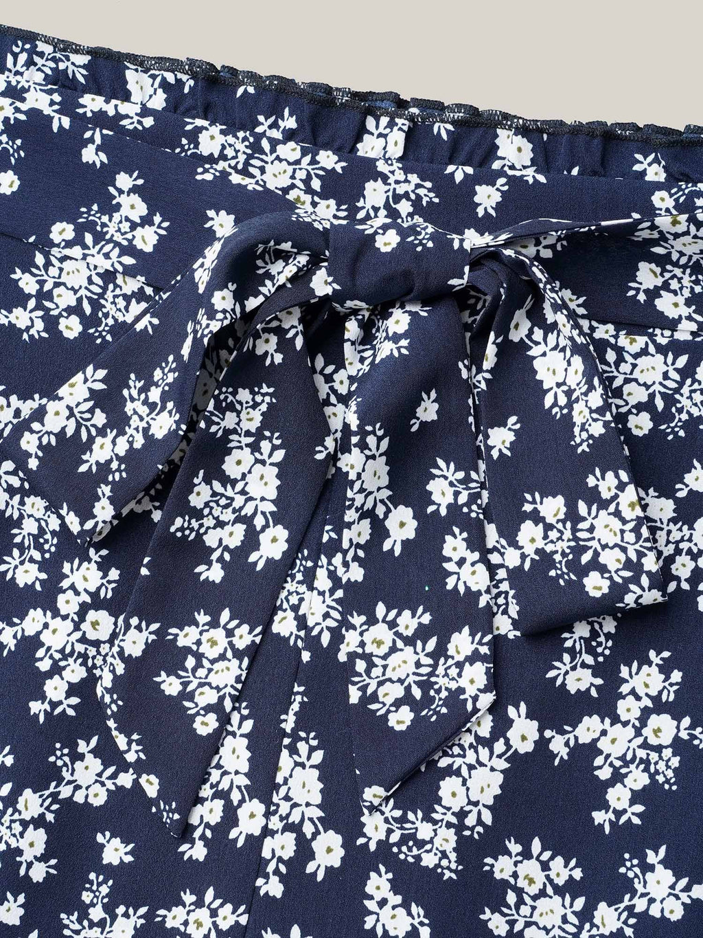 Floral Print Waist Stretchy Wide Leg Pants