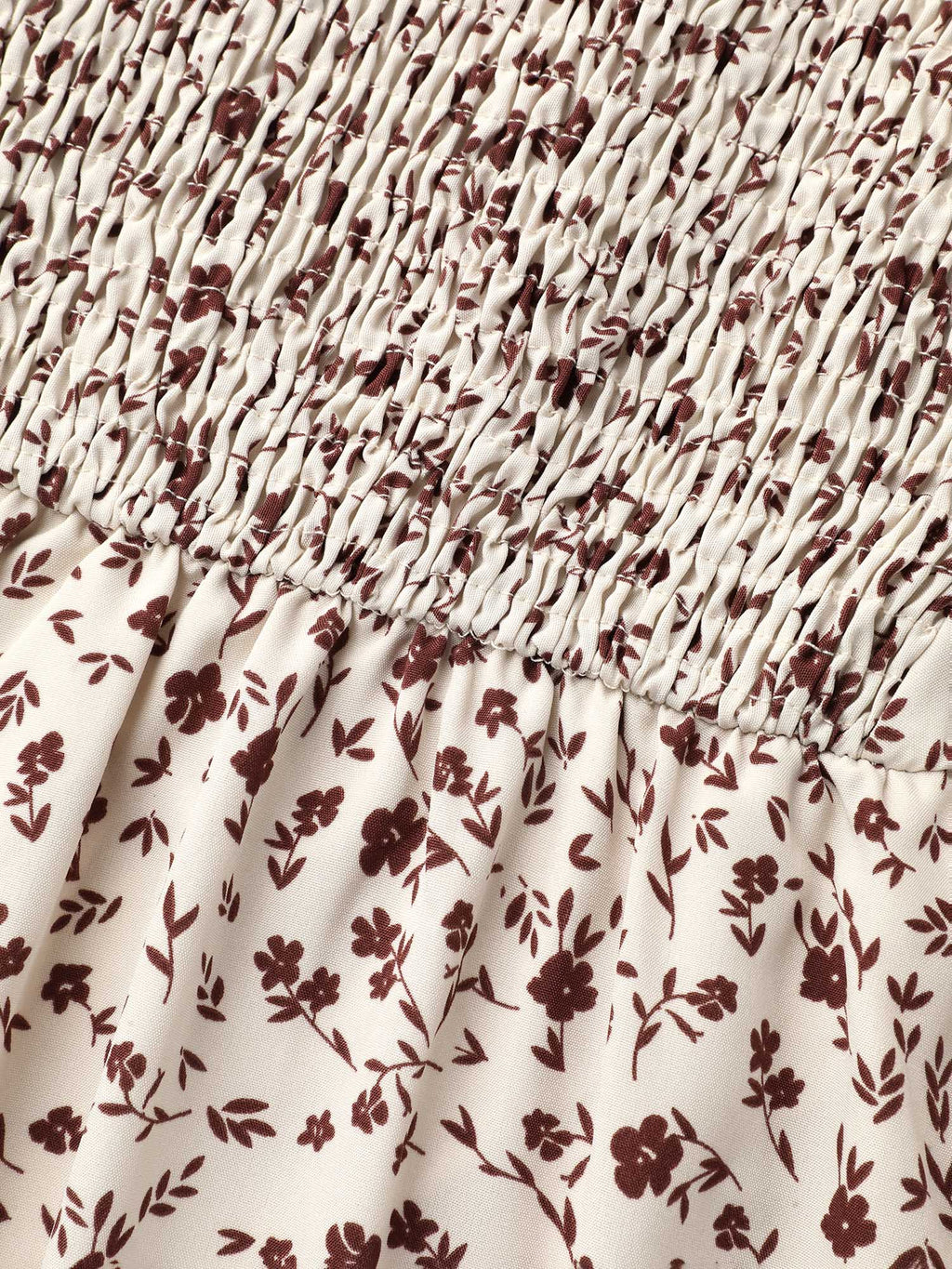 Stretchy-Waist Printed Pockets Midi Dress