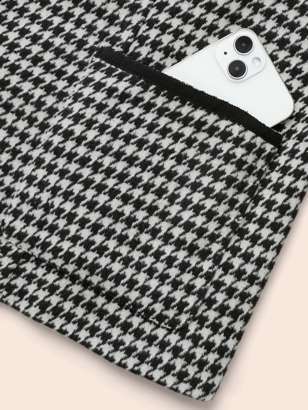 Houndstooth Tie Knot Woven Ribbon Jacket