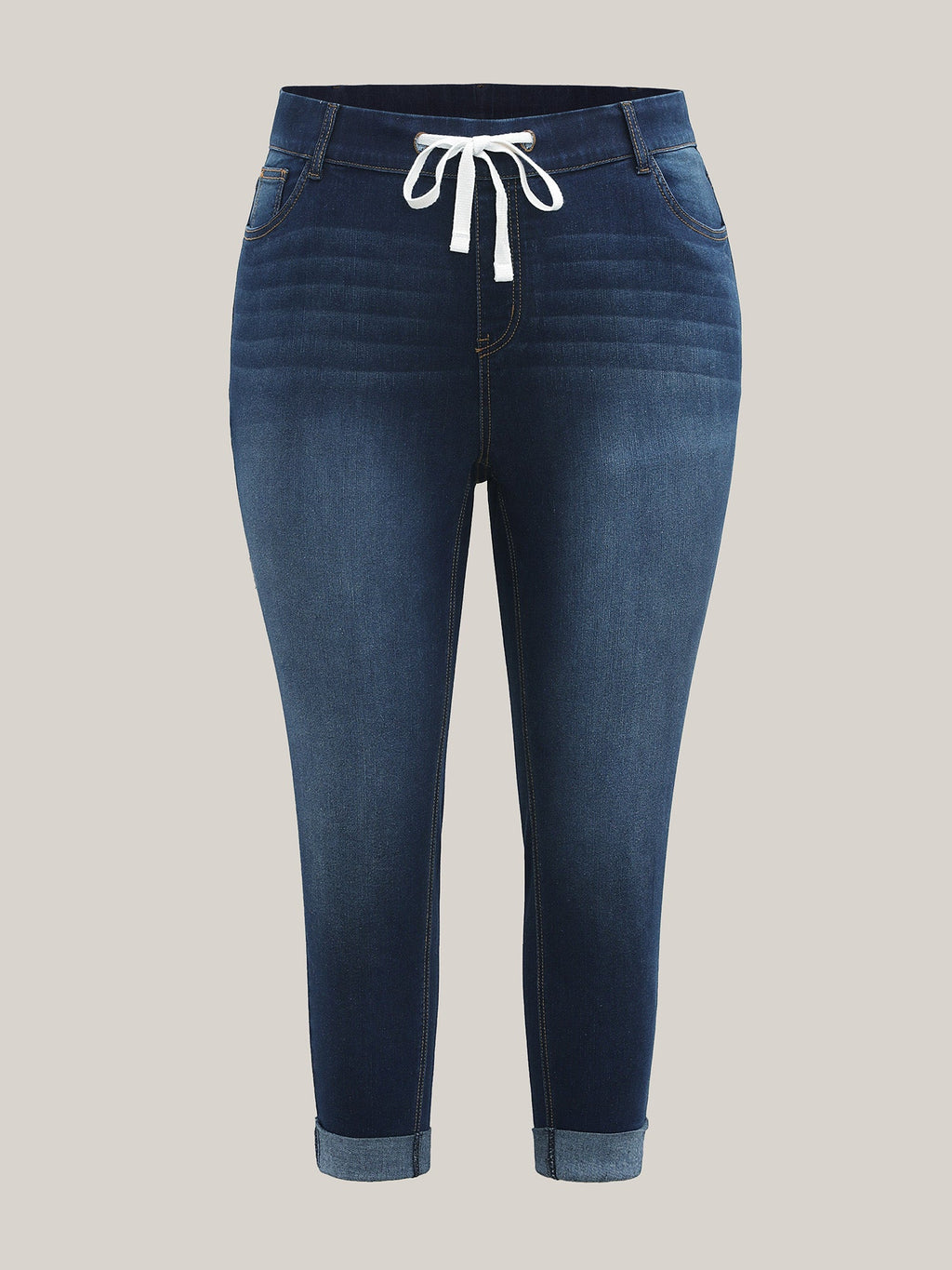Rolled Hem Cropped Skinny-Fit Jeans