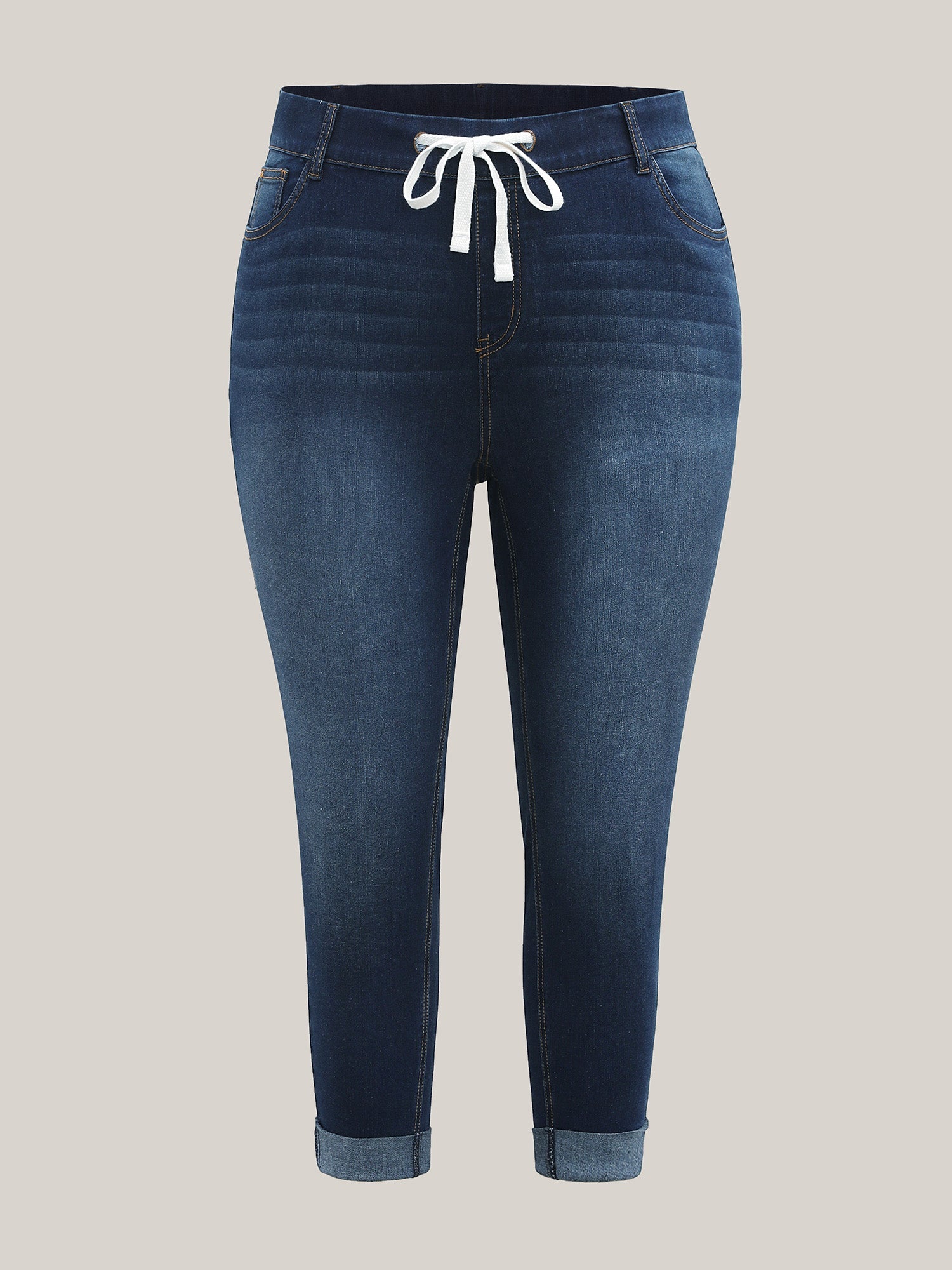 Rolled Hem Cropped Skinny-Fit Jeans