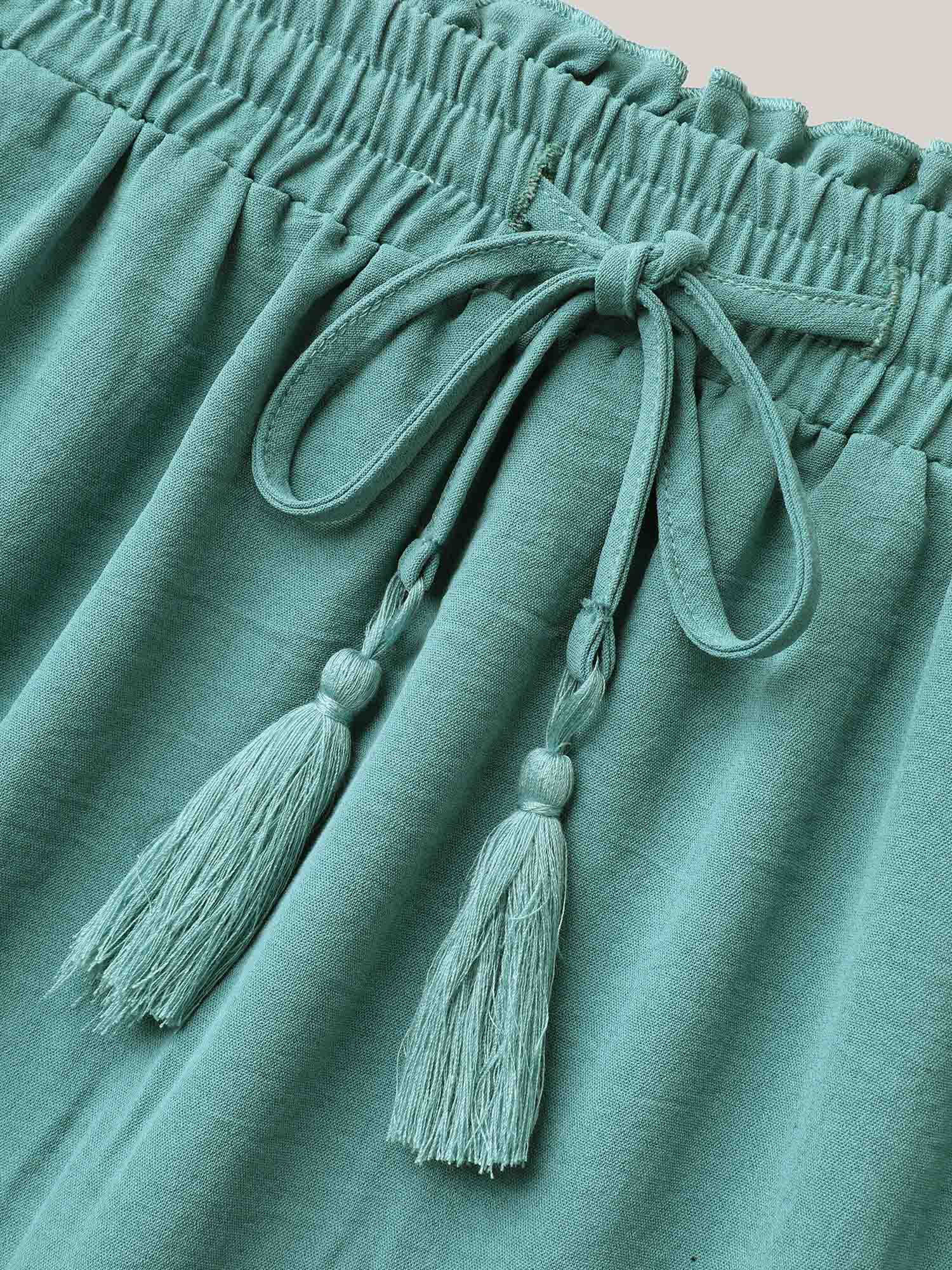 Smocked Waist Lace Tiered Midi Skirt