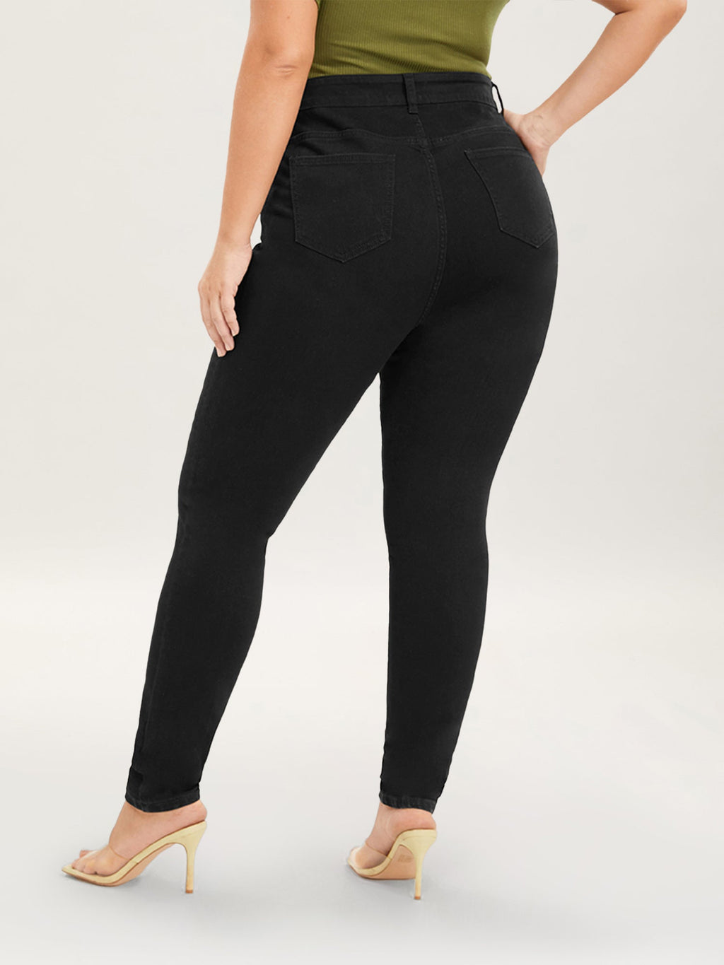 Skinny Very Stretchy High Rise Black Wash Sculpt Waist Jeans