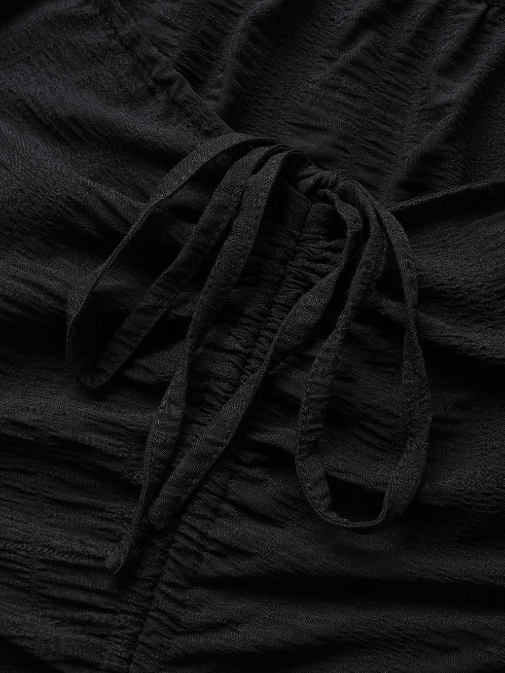 Plain Ruched Drawstring Pocket Ruffle Tiered Dress