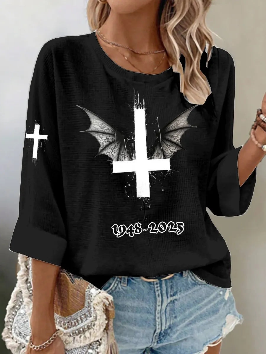 Women's Casual Fashion Commemorative Singer Waffle T-Shirt