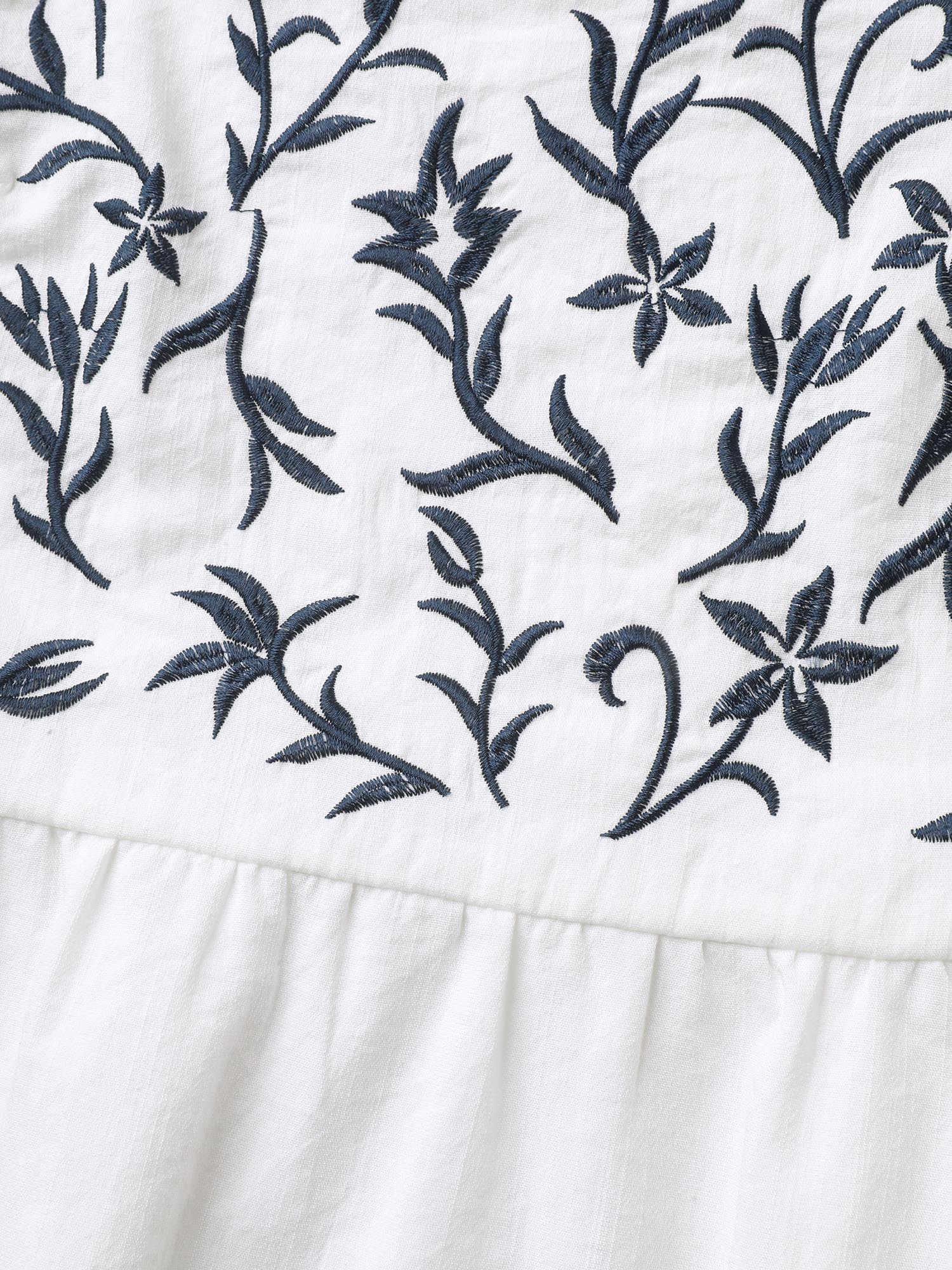Embroidered Layered Flutter Sleeve Blouse