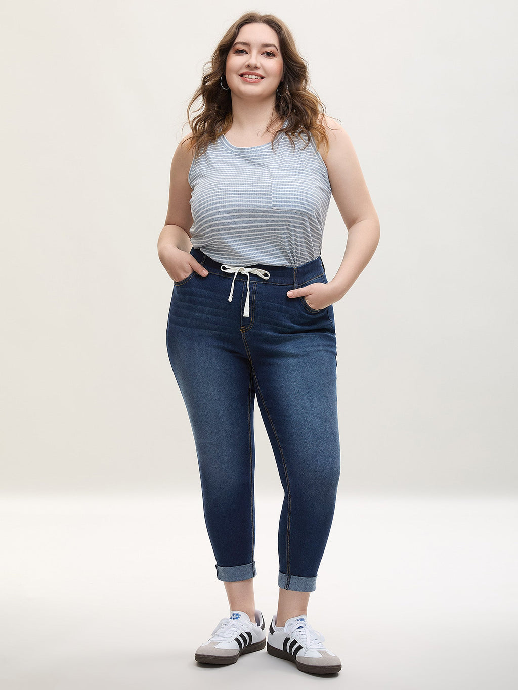 Rolled Hem Cropped Skinny-Fit Jeans