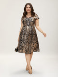 Geometric Sequin Dolman Sleeve Midi Dress