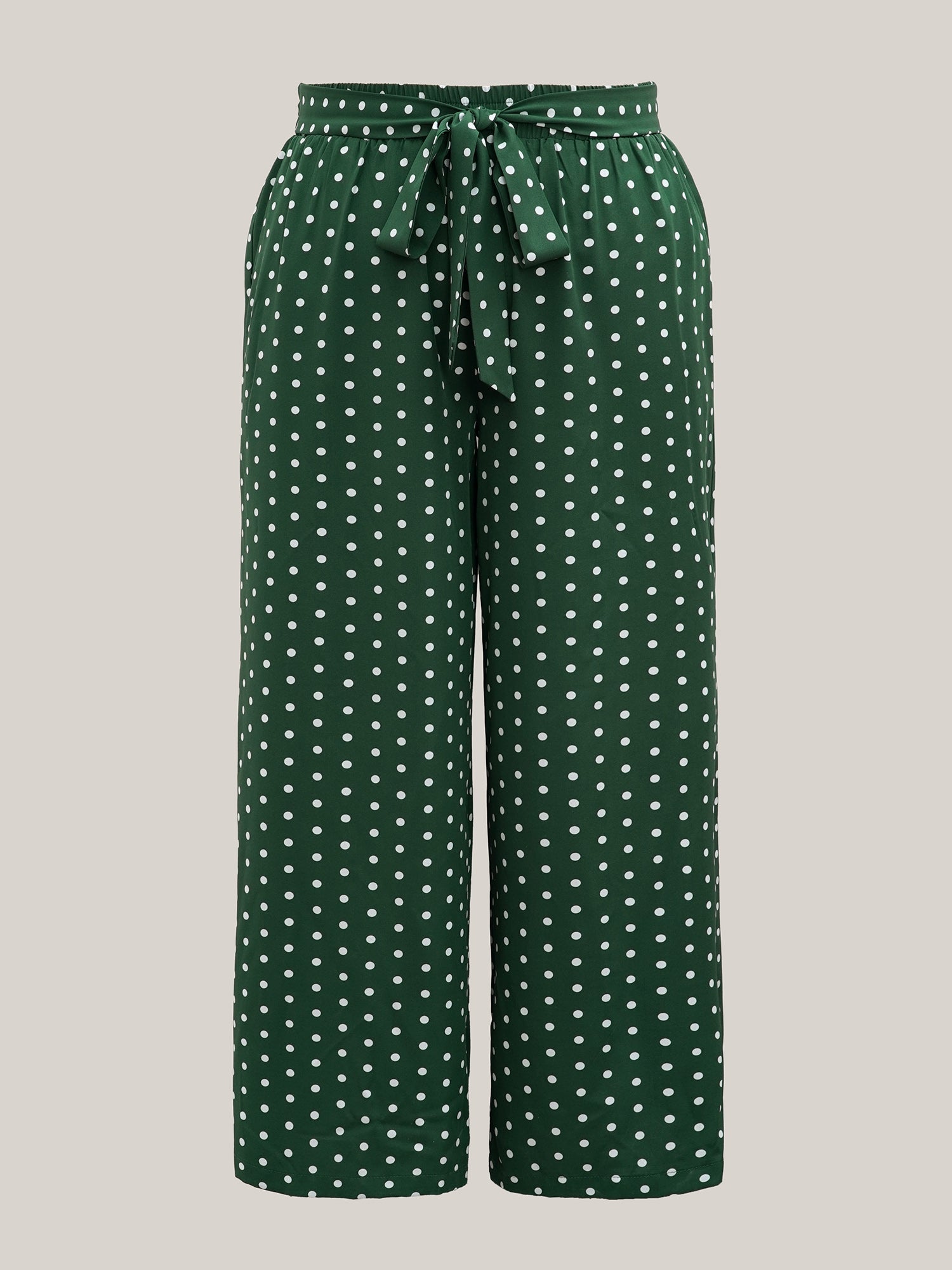 Polka Dots Tied Wide Leg Pants