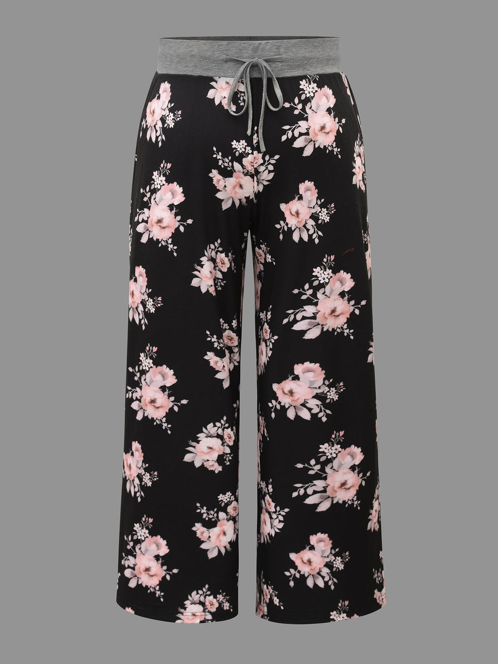 Floral Contrast Waist Lounge Bottoms