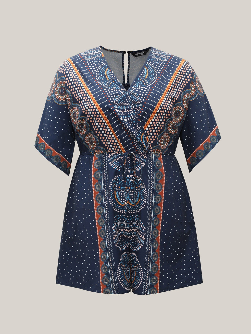 Mixed Ornate Print Pockets Romper