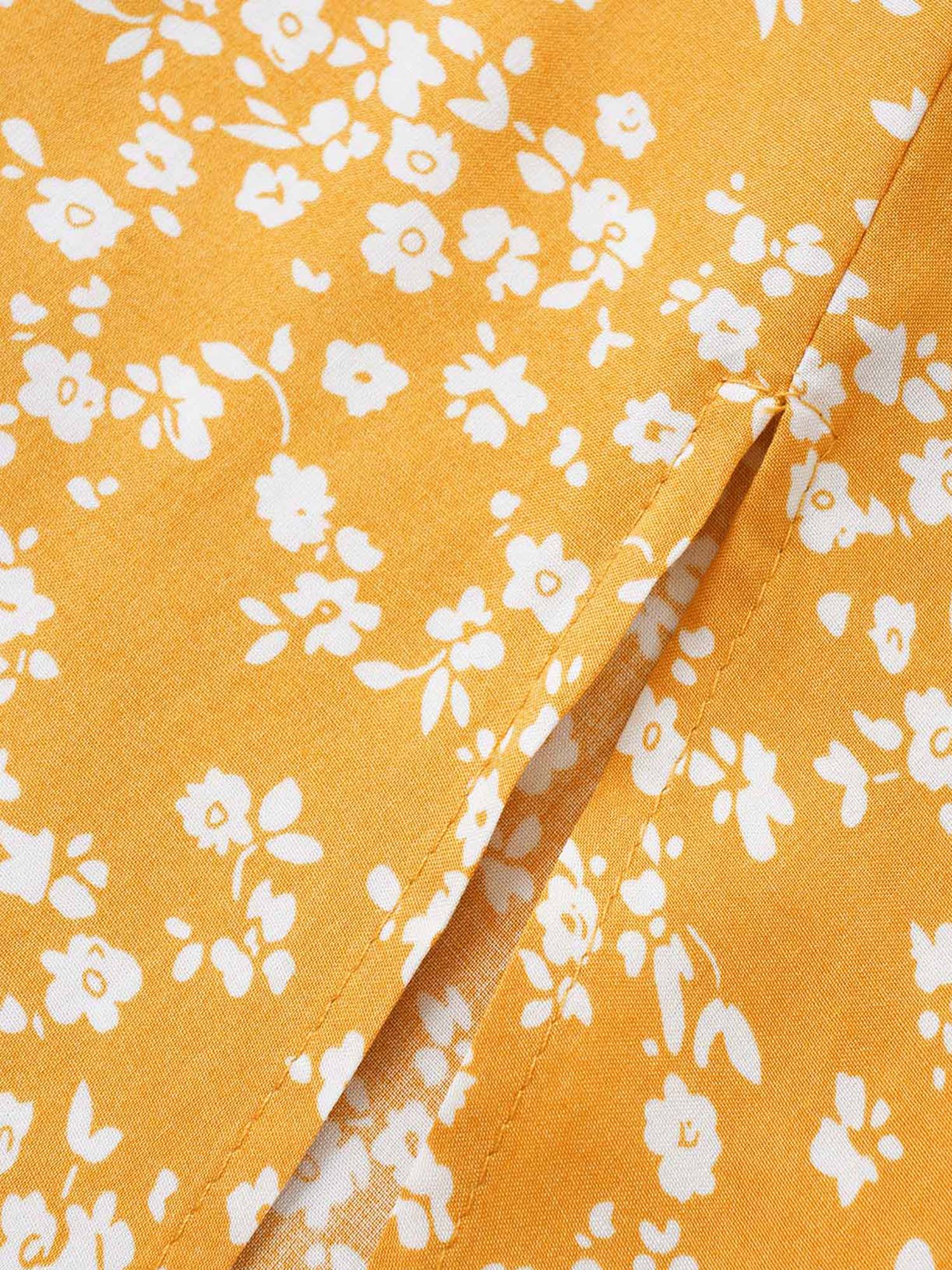 Bloom Dress - Flutter Sleeve Ditsy Floral Pocket Split Maxi Dress