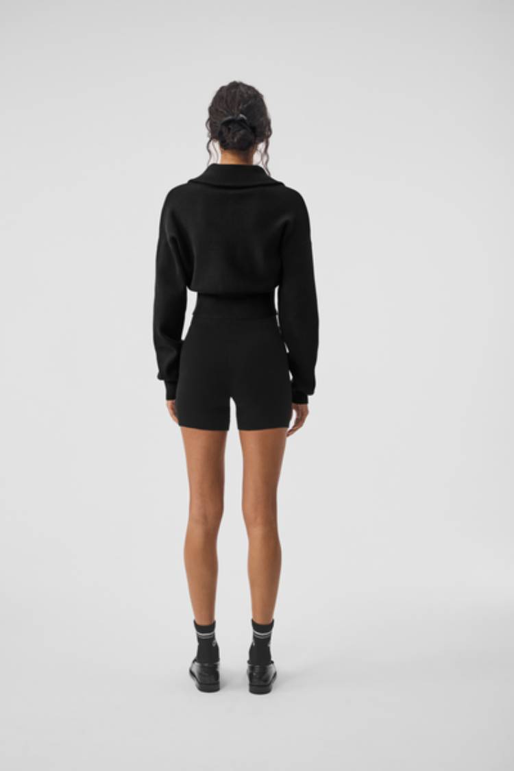 SCHOLAR KNIT CROPPED FULL ZIP JACKET