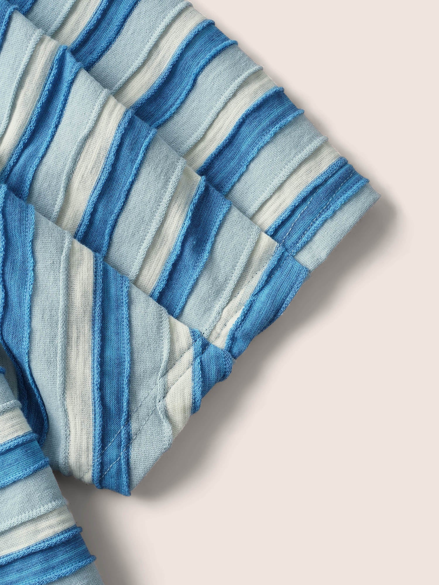 V Neck Textured Striped Tie Knot T-shirt