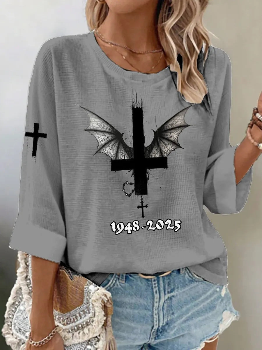 Women's Casual Fashion Commemorative Singer Waffle T-Shirt