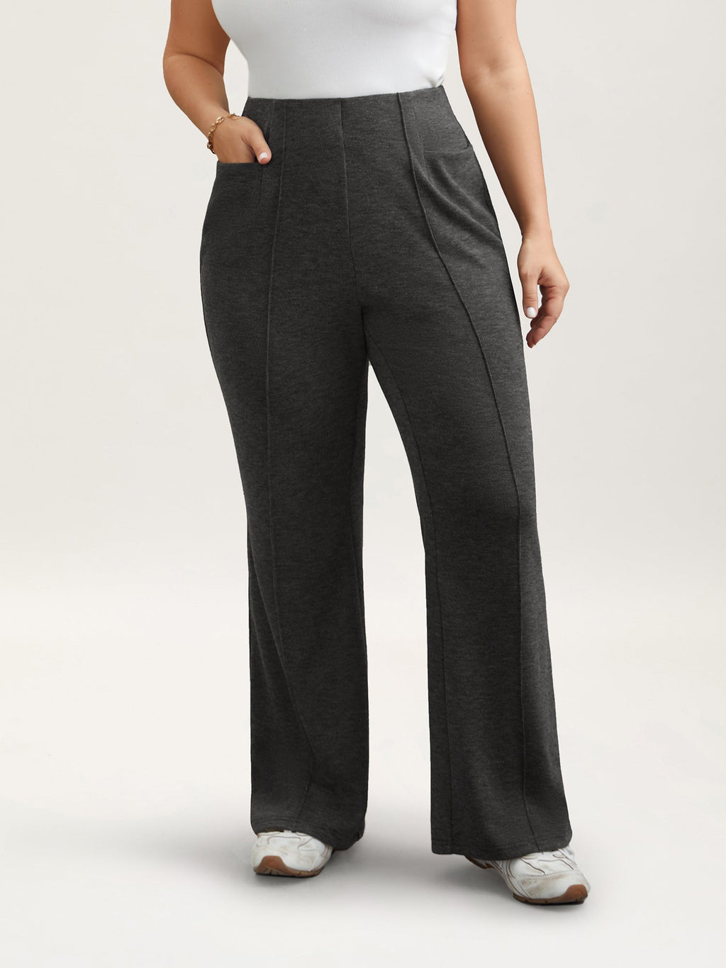 Heather Midi-Rise Bootcut Pants