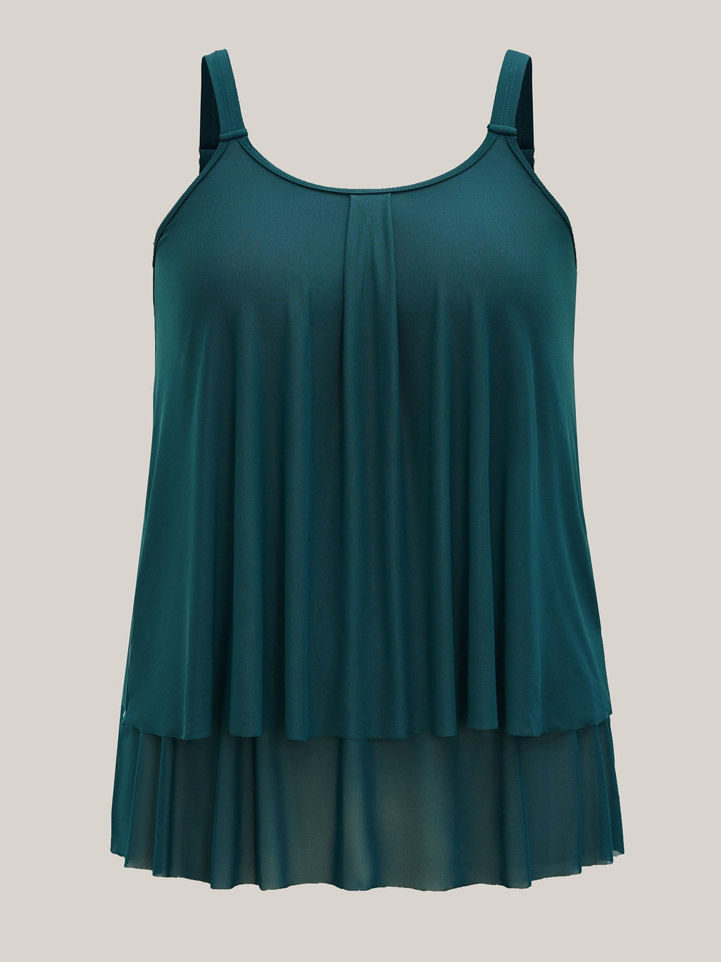 Layered Adjustable Straps Flared Swim Top
