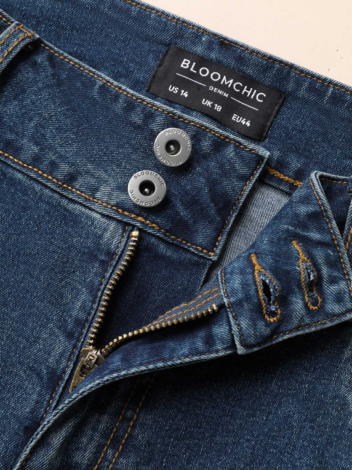 Whiskered Wash Mid-Rise Skinny-Fit Jeans