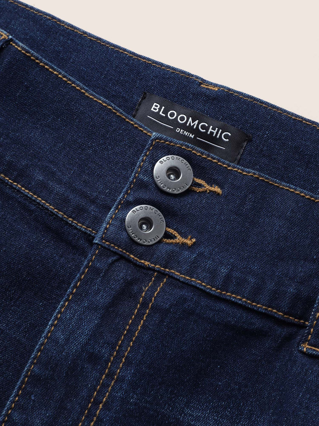 Dark Wash Elastic Waist Skinny Denim Shorts