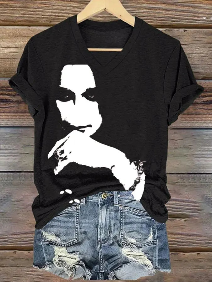 Women's Casual Vintage The Father of Heavy Metal Print T-Shirt