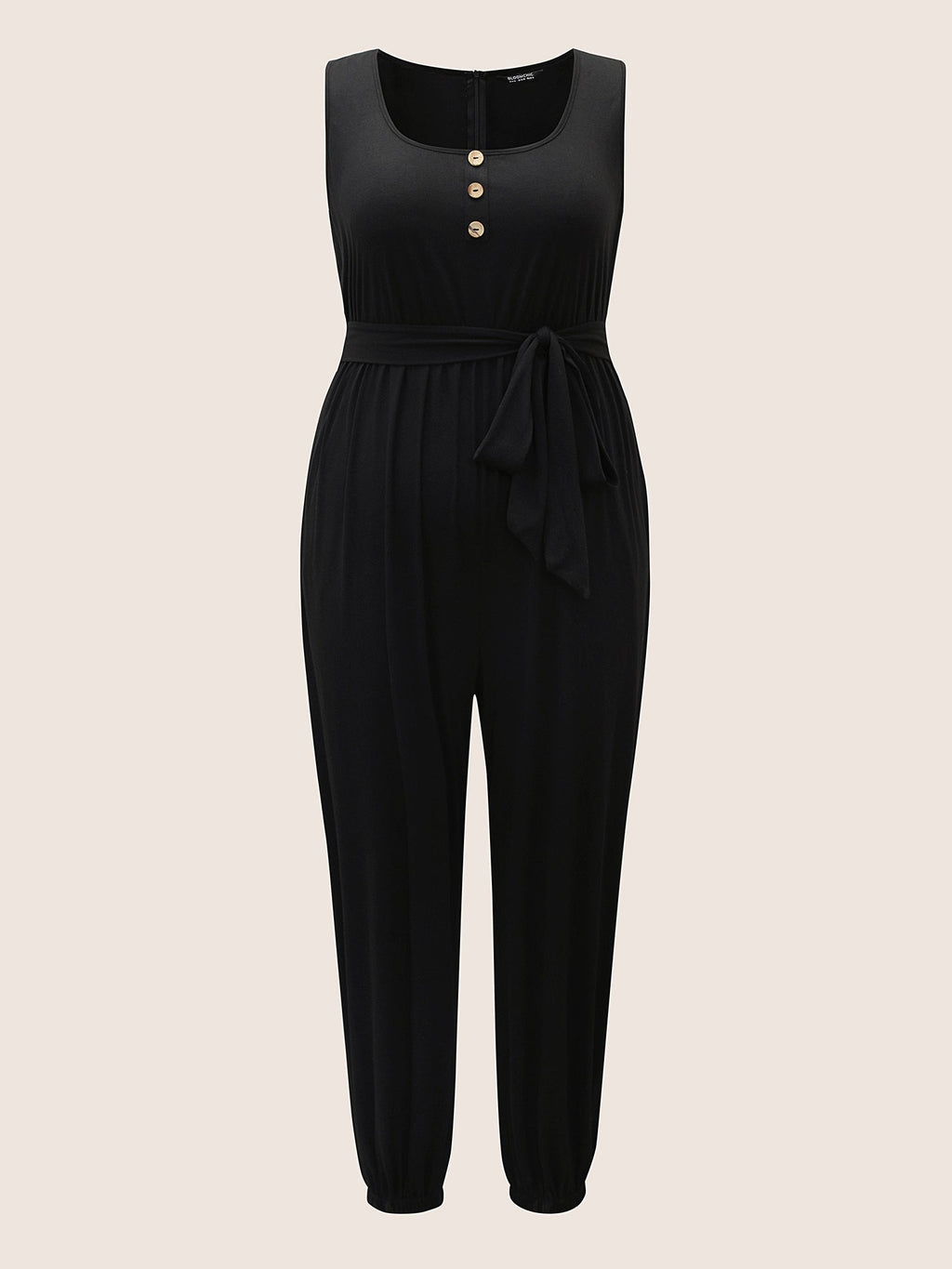 Supersoft Essentials Plain Button Detail Belted Jumpsuit