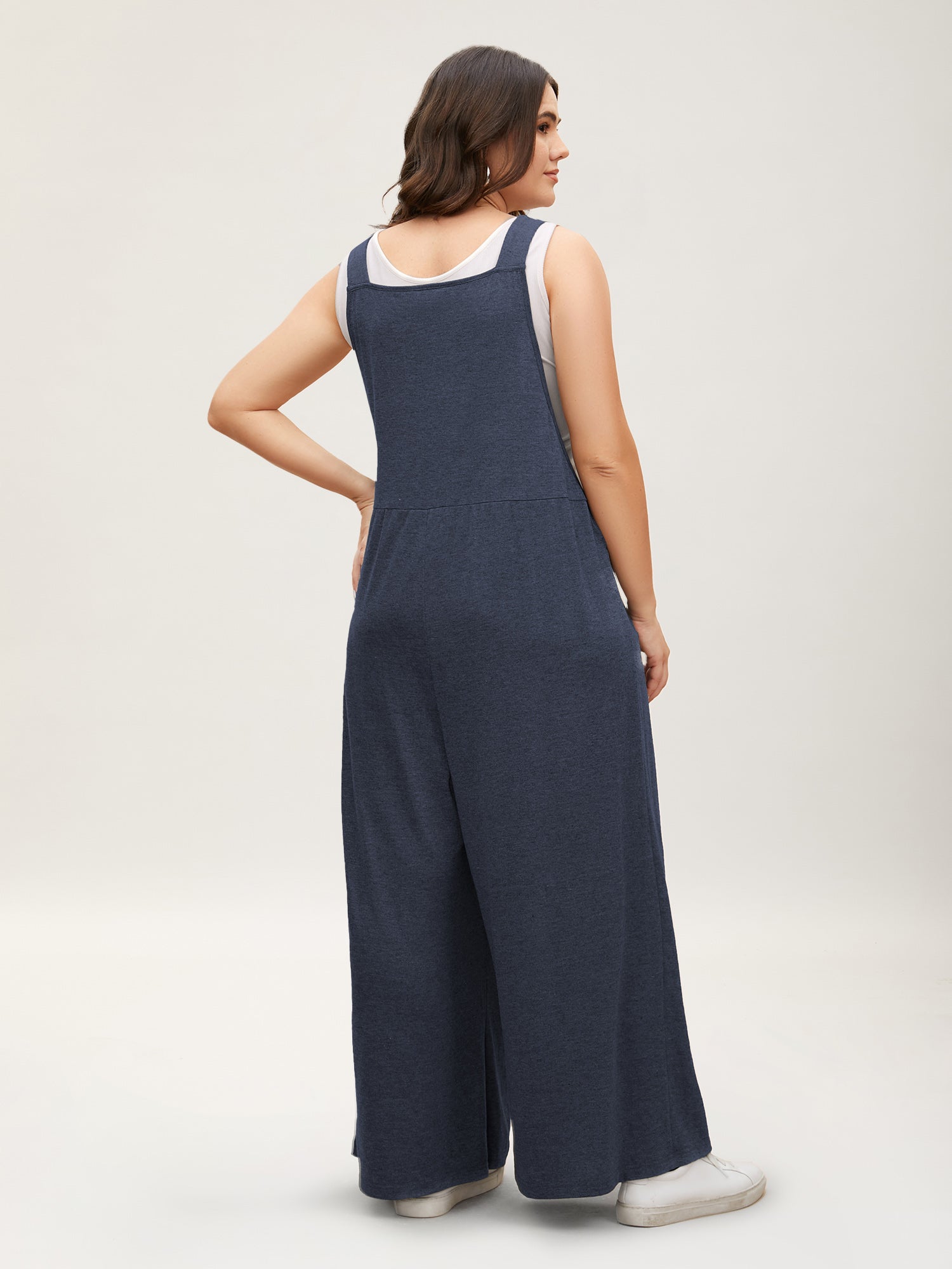 Supersoft Essentials Solid Pleated Pocket Jumpsuit
