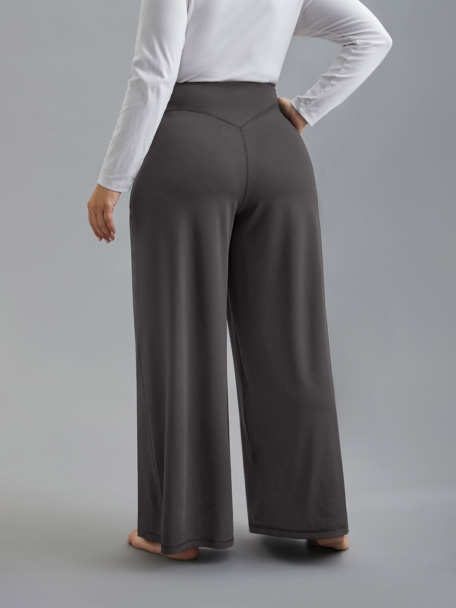 Super Stretchy Wide-Leg Casual Pocket Pants