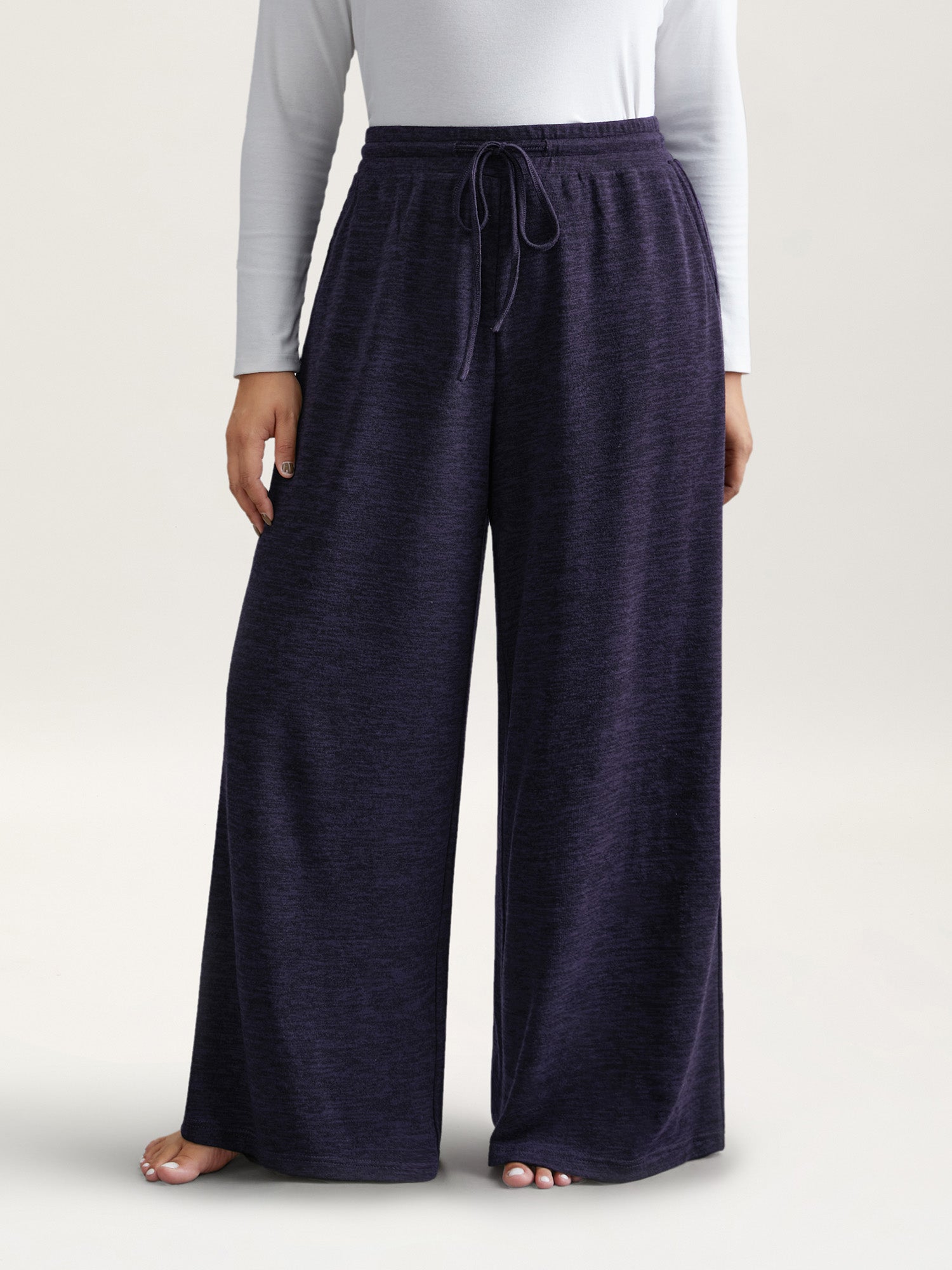 Heather Drawstring Loose Lounge Bottoms