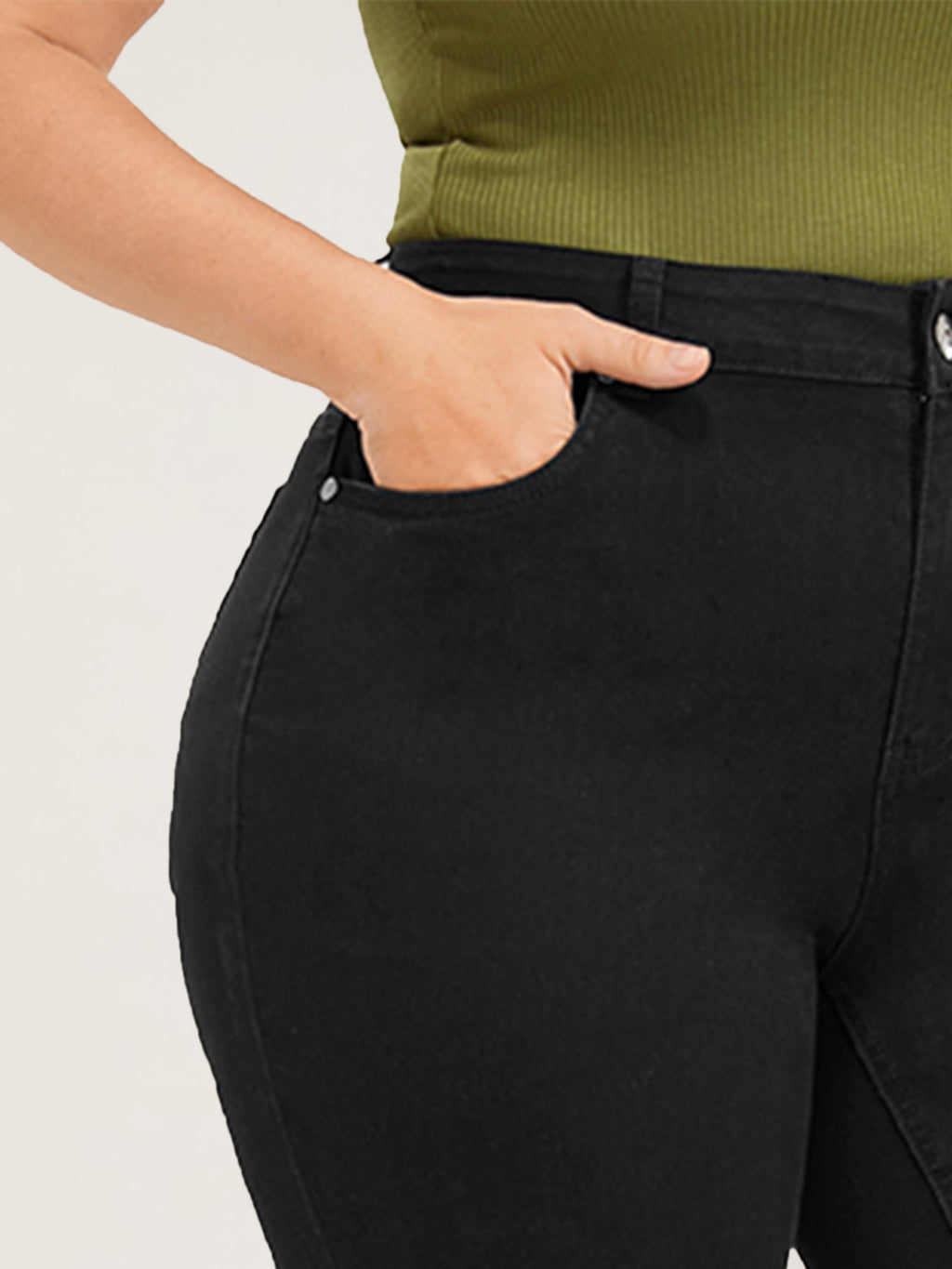 Skinny Very Stretchy High Rise Black Wash Sculpt Waist Jeans