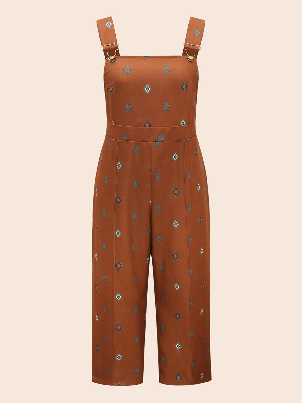 Geometric Print Adjustable Straps Overall