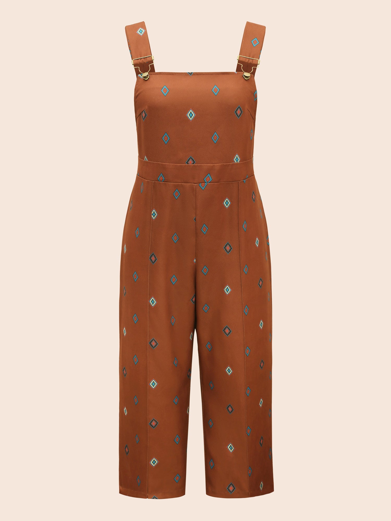Geometric Print Adjustable Straps Overall