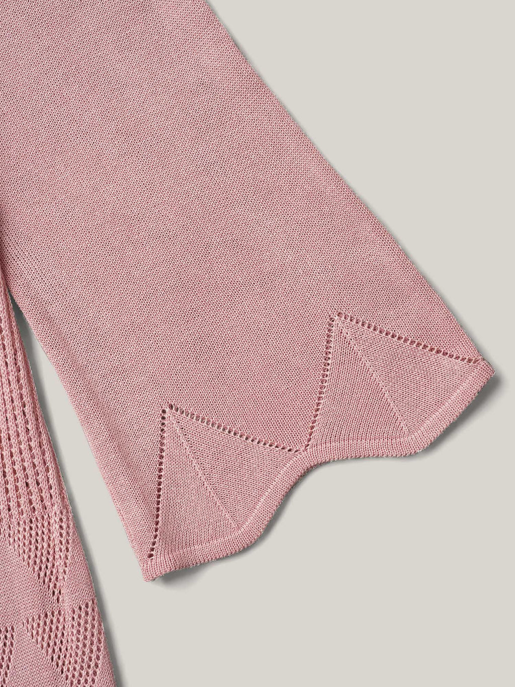 Cut-Out Textured Open-Front Knit Cardigan