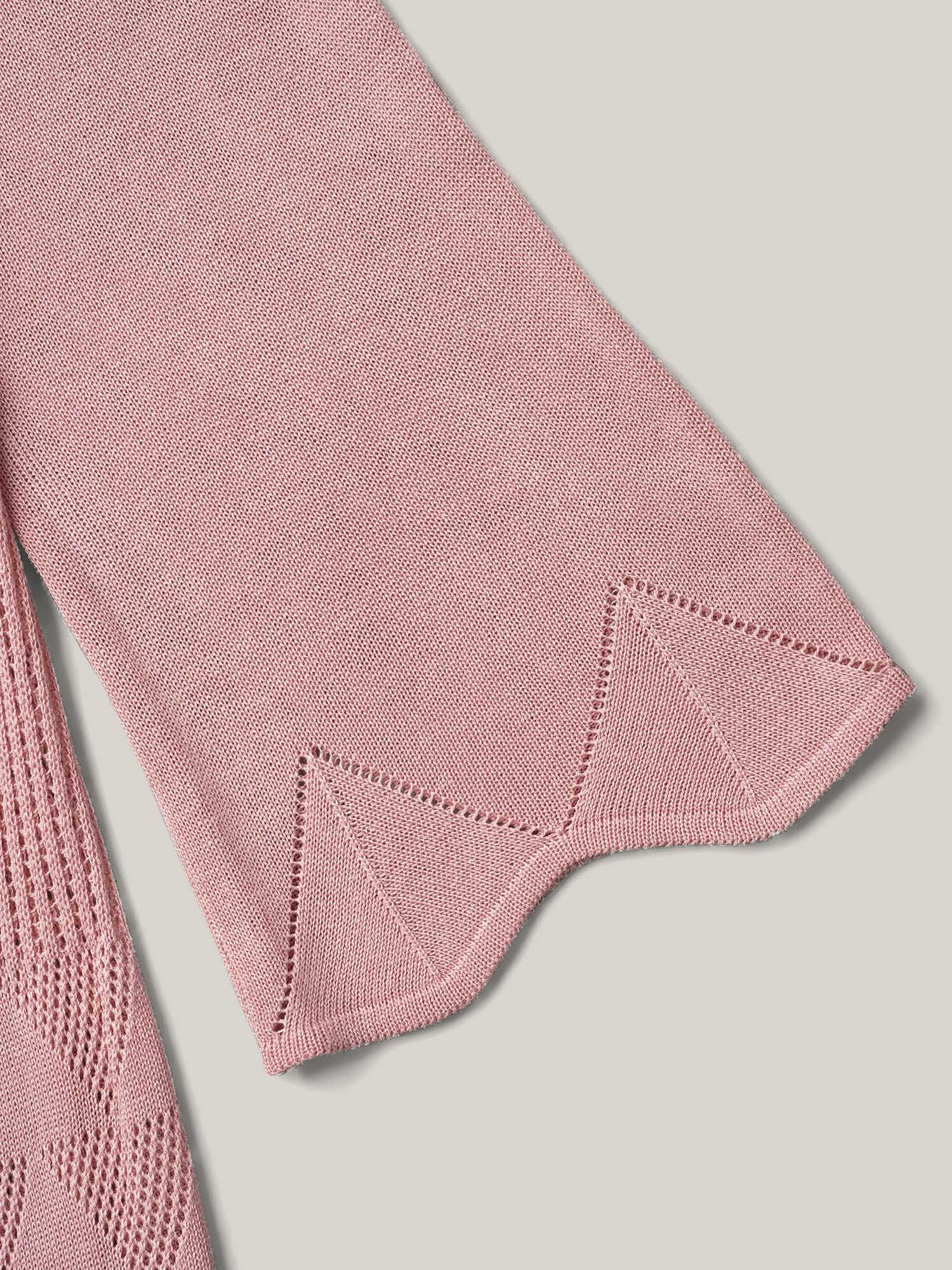 Cut-Out Textured Open-Front Knit Cardigan