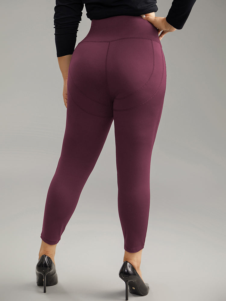 Solid Butt Lifting Wideband Waist Leggings