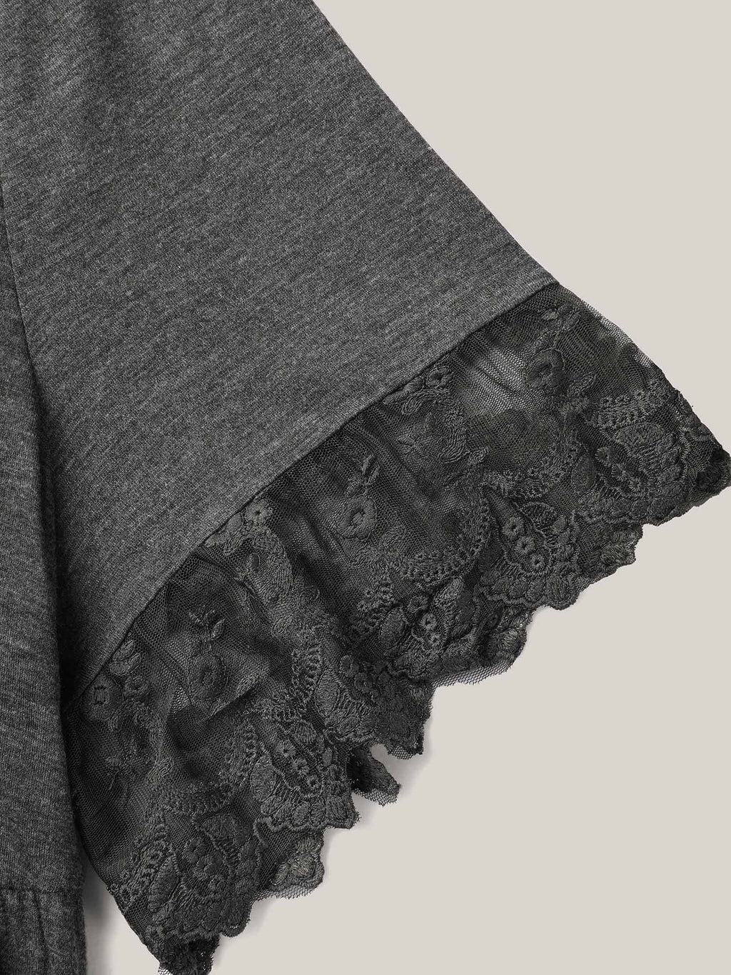 Lace Detail Round Neck Peplum Top