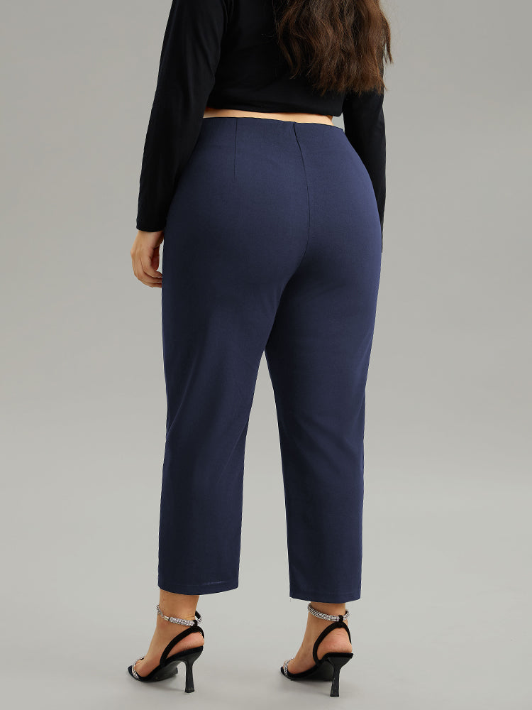 Plain Pocket Bodycon Ankle Pants