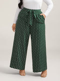 Polka Dots Tied Wide Leg Pants