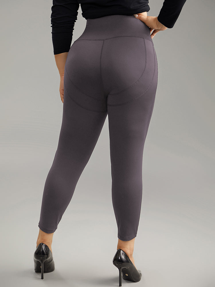 Solid Butt Lifting Wideband Waist Leggings