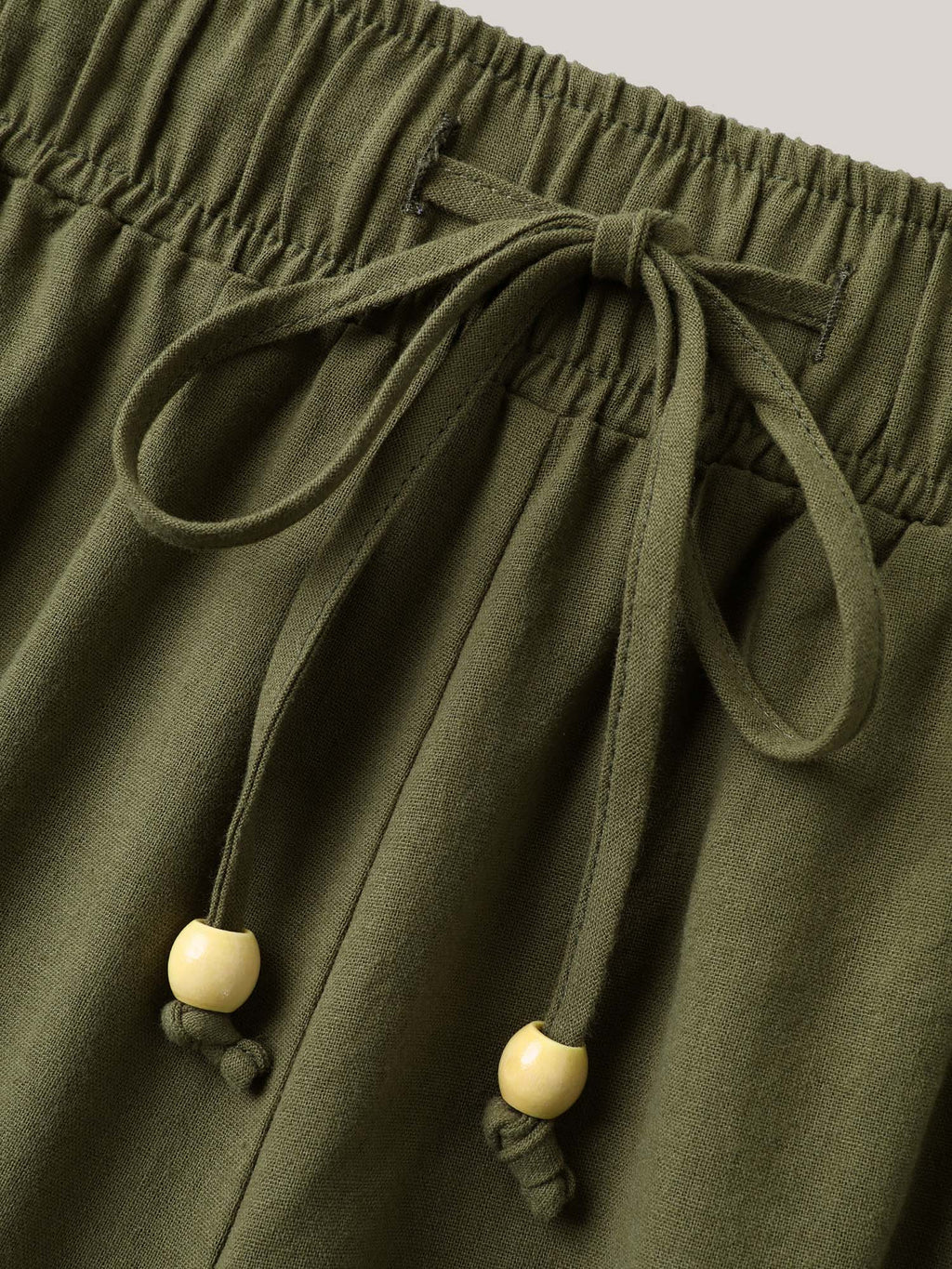 Drawstring Lace Detail Wide-Leg Pants