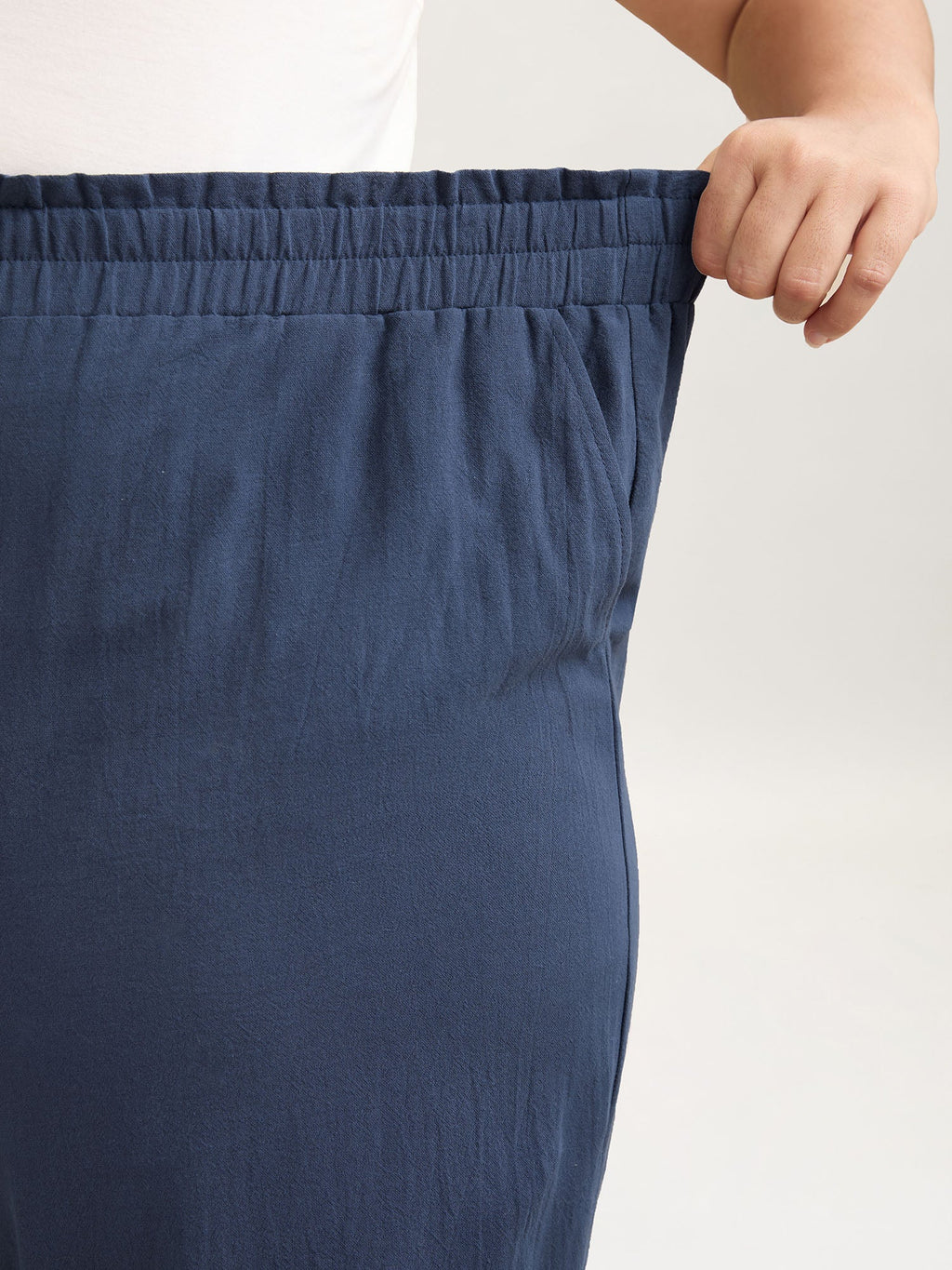 Buckle Buttons Straight-Leg Pull On Pants