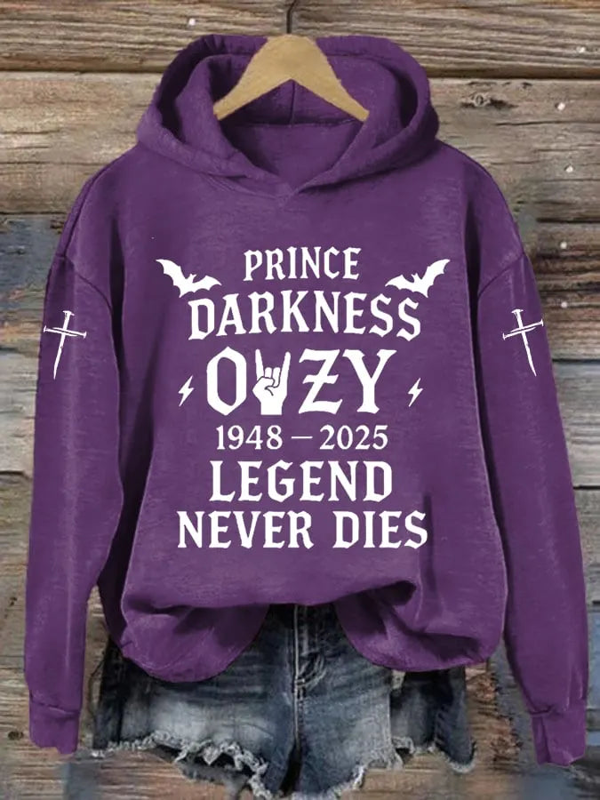 Women's Rock Legend Memorial  LEGEND NEVER DIES Print Sweatshirt